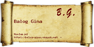 Balog Gina névjegykártya