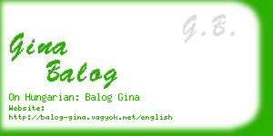 gina balog business card
